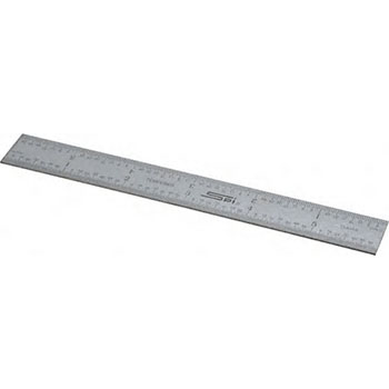 spi 13-844-6 rigid steel rule satin chrome finish inch/metric 59624676