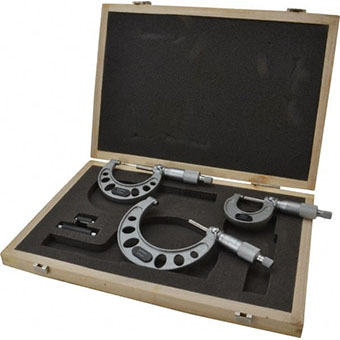 0-150mm Precision Outside Metric Micrometer Set 0.01mm Carbide Standards 