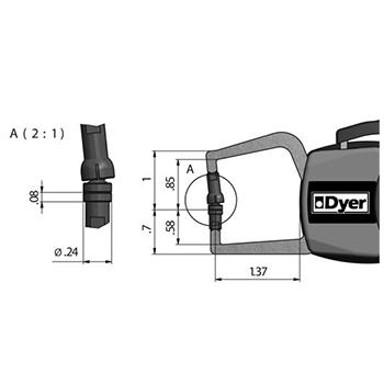 dyer gage 653-502 short reach electronic thickness gage 653-series 
