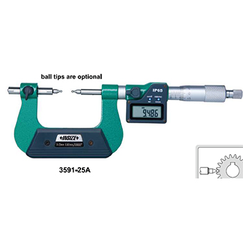 insize 3591-125a metric digital gear tooth micrometer