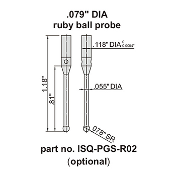 insize isq-pgs-r02 contour measuring machine probe