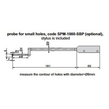 insize spm-5000-p2 roughness and profile measuring machine probe arm
