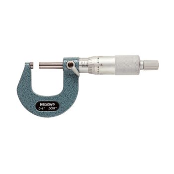 mitutoyo 103-260 outside micrometer with tapered frame and ratchet stop