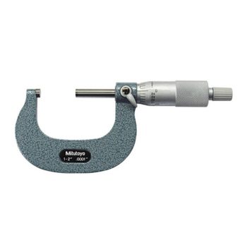 mitutoyo 103-262 outside micrometer with tapered frame and ratchet stop