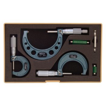 mitutoyo 103-922 outside micrometer set with ratchet stop