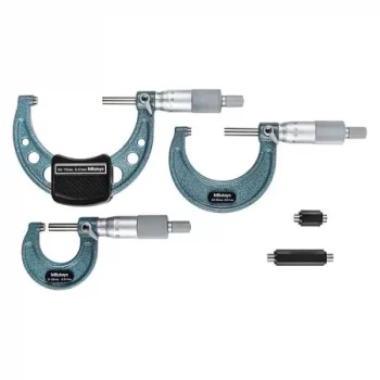 mitutoyo 103-927-10 outside micrometer set with ratchet stop
