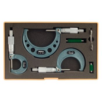 mitutoyo 103-929 outside micrometer set with ratchet stop
