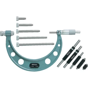 mitutoyo 104-135a outside micrometer with interchangeable anvils