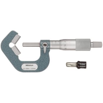 mitutoyo 114-137 v anvil micrometer for 5 flutes cutting head