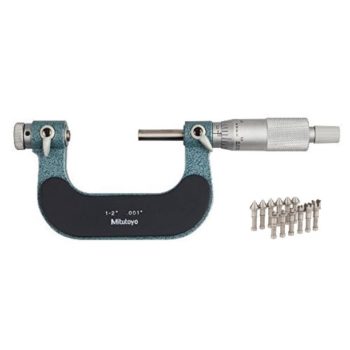 mitutoyo 126-902 screw thread micrometer interchangeable anvil spindle type with 60 degree anvil set 126-800