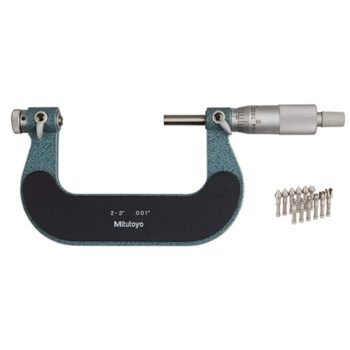 mitutoyo 126-903 screw thread micrometer interchangeable anvil spindle type with 60 degree anvil set 126-800