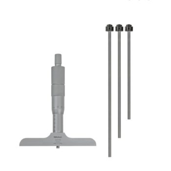 mitutoyo 129-115 depth micrometer interchangeable rod type 0-100mm range 101.6mm length
