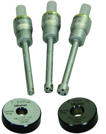 mitutoyo 368-911 holtest three-point internal micrometer complete set 6-12mm range