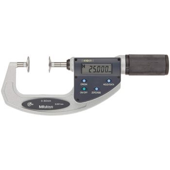 mitutoyo 369-411-20 quickmike type electronic disk micrometer with non rotating spindle 0-30mm range