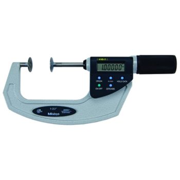 mitutoyo 369-422-20 quickmike type electronic disk micrometer with non rotating spindle 1-2.2