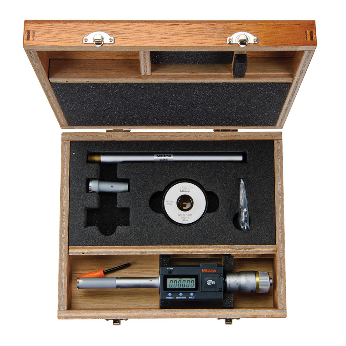 mitutoyo 468-977 digimatic holtest three point internal micrometer interchangeable head set bore gage