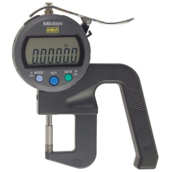 mitutoyo 547-300s digimatic flat anvil thickness gage idc type ceramic anvil and spindle 0-.400