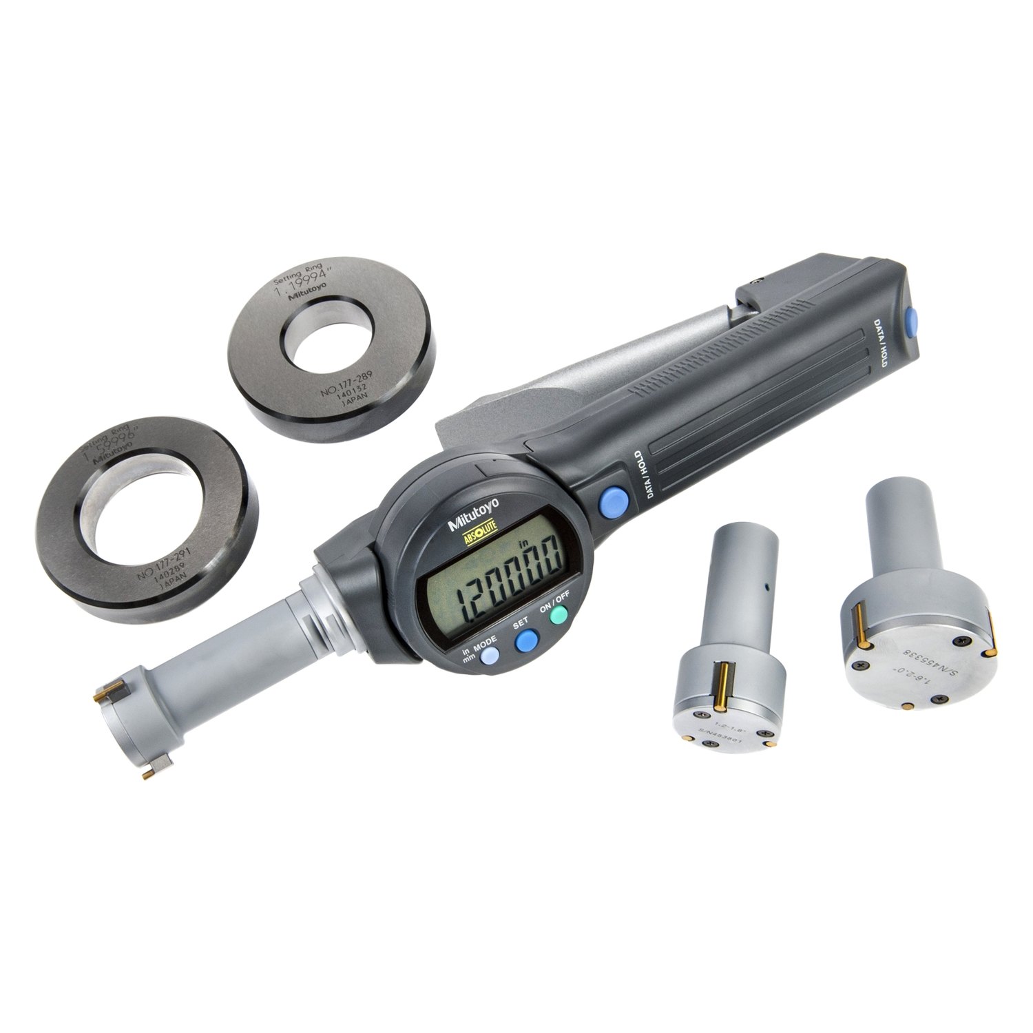mitutoyo 568-926 borematic series 568 absolute digitmatic snap bore gage interchangeable head set