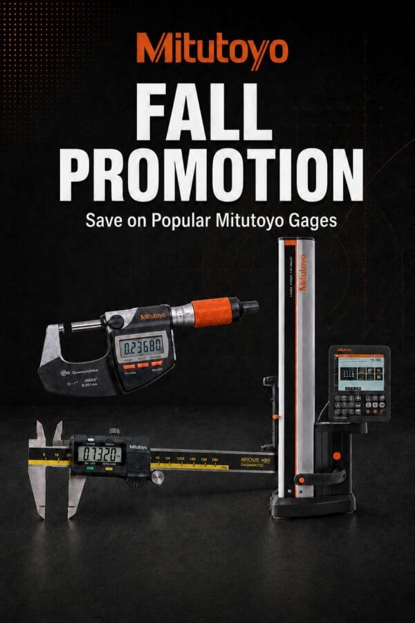 Mitutoyo Fall Promotion featuring sale pricing on popular precision measuring gages