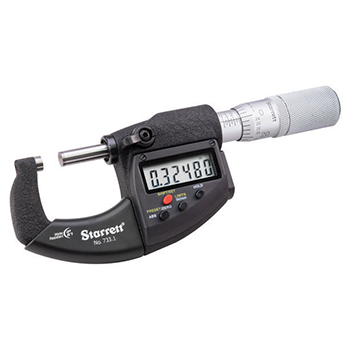 starrett # 733.1mexfl-25 electronic micrometer metric