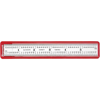 starrett ch604r-12 spring-tempered steel rule 12 inch